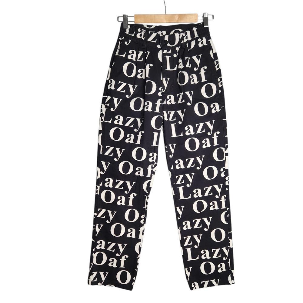 Lazy Oaf Monochrome Logo Straight Leg Pants